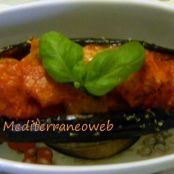 Barchette di melanzane con pasta alla norma