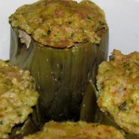 Carciofi ripieni di mortadella