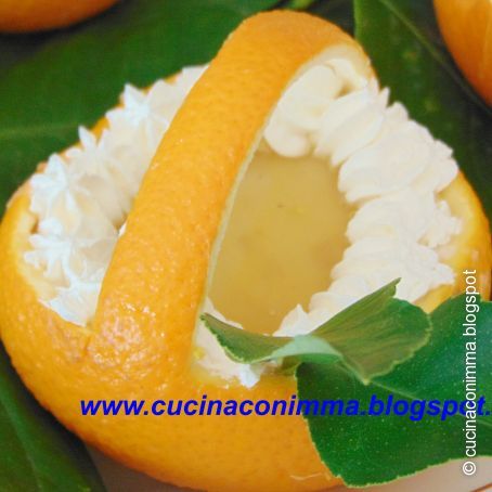 Cestini di arance con ripieno di panna cotta