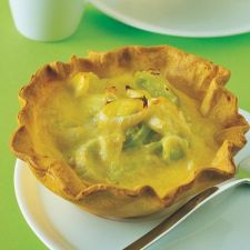 Cestini di grana con crema di porri