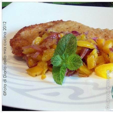 Cotoletta piccante con peperoni in agrodolce