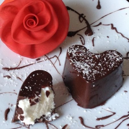 Cuori di cioccolato e cocco