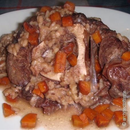 Risotto con ossibuchi al vino rosso