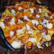 Torta del pastore con carote, patate, pancetta e timo