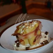 Paccheri con ricotta affumicata e porcini avvolti nella pancetta