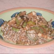Insalata fredda-calda di farro con verdure dal sapore orientale
