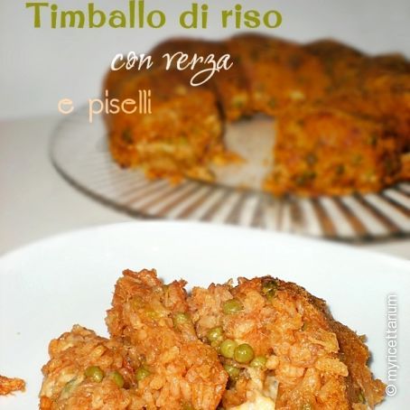 Timballo di riso con verza e piselli