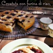Crostata con farina di riso, cioccolata e confettura di fragole