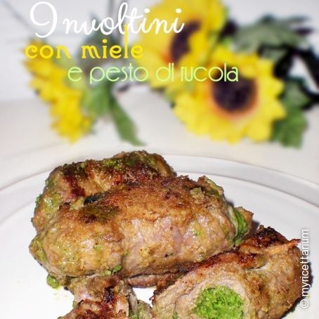 Involtini con miele e pesto di rucola