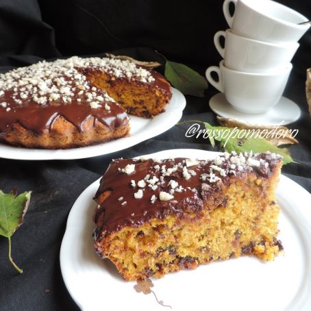 Torta di zucca e cioccolato fondente senza burro
