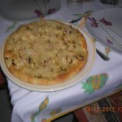 Focacce e pizze  con lievito madre  farcite con  cipolla e con prosciutto e oliver nere - Tappa 1