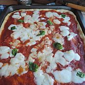 Pizza margherita al forno con mozzarella di bufala