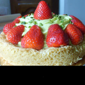 Tortino di fragole e pistacchio