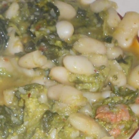 Fagioli con rape e salsicce