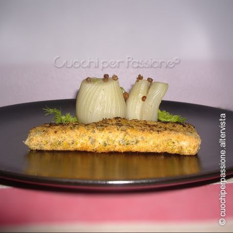 Salmone Croccante con Finocchi al Pepe Rosa