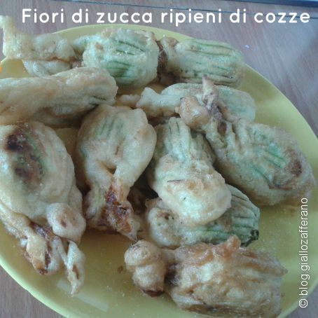 Fiori di zucca ripieni di cozze