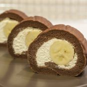 Rotolo al cacao, crema di mascarpone e banana