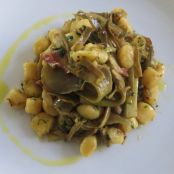 Gnocchetti con carciofi e pancetta