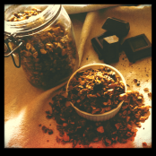 Chocolate vanilla cranberry granola