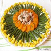 Insalata di fagiolini,carote,mais e tonno