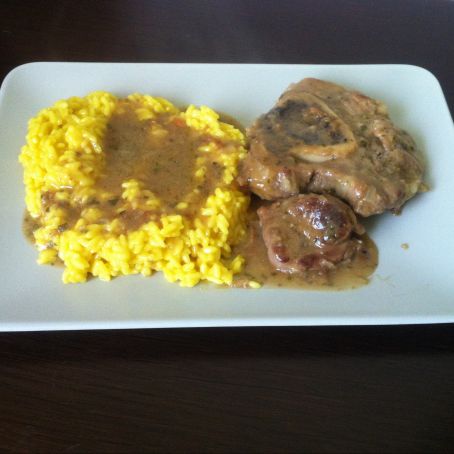 Risotto giallo con ossobuco &ldquo;in bianco&rdquo;