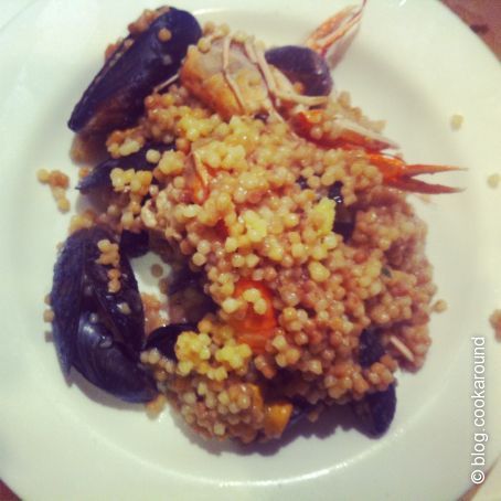 Fregola di cozze e scampi