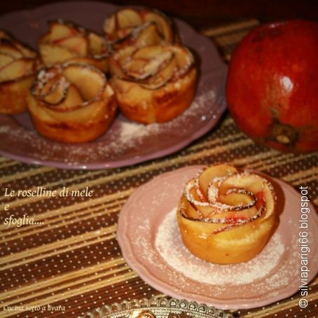 rose di mele e sfoglie
