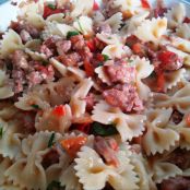 Farfalle con porcini e salsiccia - Tappa 3