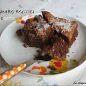 Brownies esotici con cocco e pesche