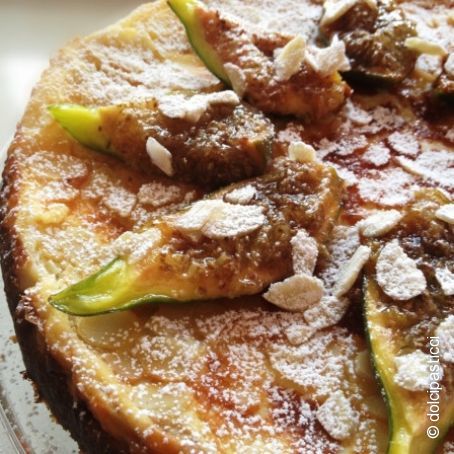 Cheesecake con crema di ricotta e fichi, con cottura