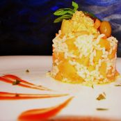 Carnaroli freddo, semicruda di cappasanta, melone e uovo stracciato alla menta di andrea mencarelli