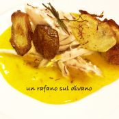 Filetto di orata su crema al latte di patate e finocchio aromatizzata allo zafferano