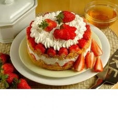 Torta di fragole e cornflakes