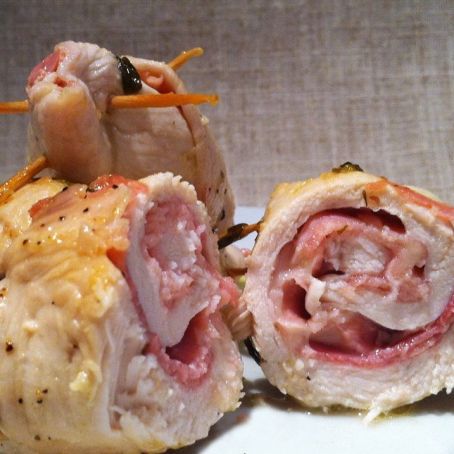 Petti di pollo al prosciutto con patate americane