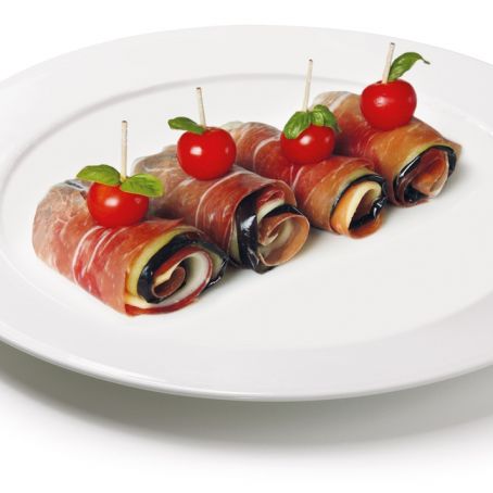 Involtini di melanzane con scamorza e prosciutto