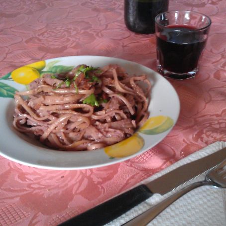 Linguine prosciutto e vino