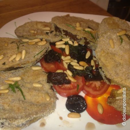 MELANZANE MARINATE ALLE ERBE E PINOLI