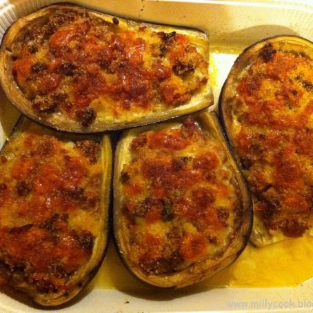 Melanzane ripiene di radicchio e scamorza