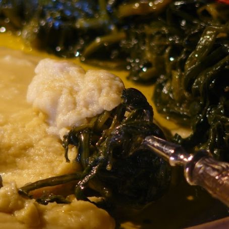 Fave bianche con le cicorie selvatiche