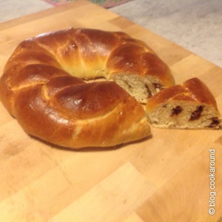 Treccia pan brioche olive e prosciutto