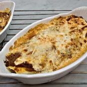 Pasta
ripassata al forno con porcini