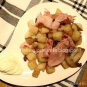 Cubetti di patate con funghi e pancetta - Tappa 3