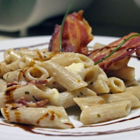 Pasta pancetta, radicchio e aceto balsamico