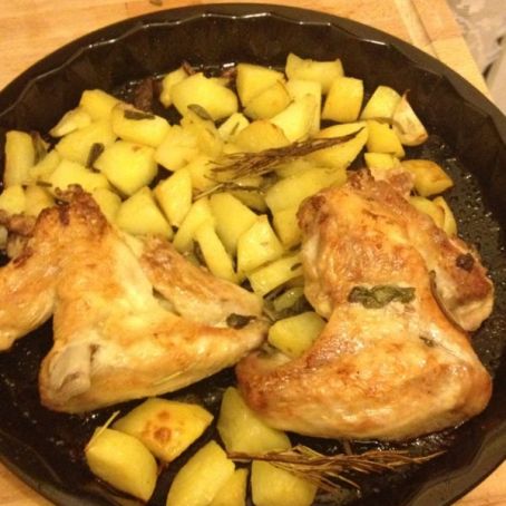 Pollo in crosta di patate.