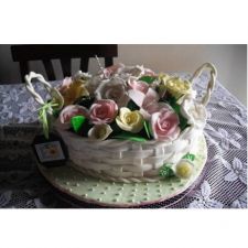 Torta cesto floreale