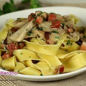 Pappardelle speck e funghi porcini
