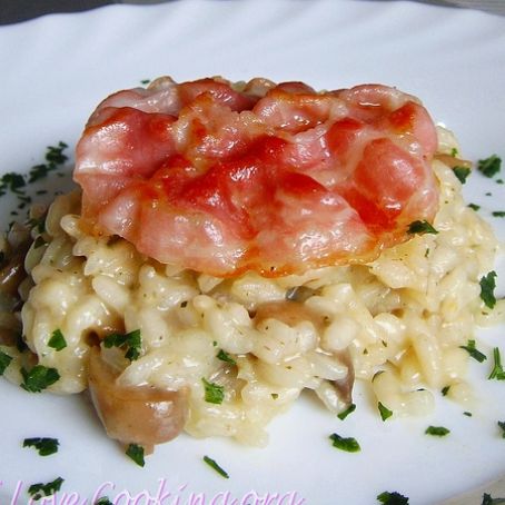 RISOTTO DI ASPARAGI E RISOTTO AI FUNGHI E GORGONZOLA O ZUCCA