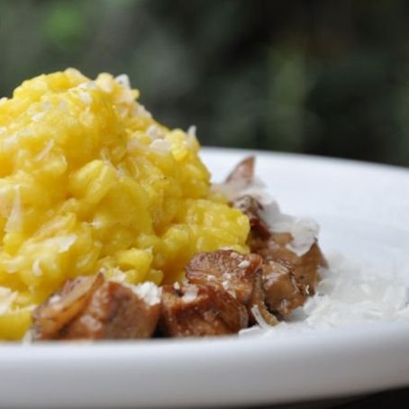 Risotto con zafferano e funghi