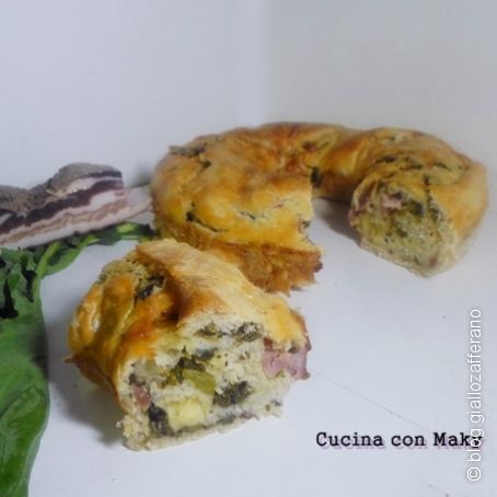 Casatiello con friarielli e pancetta