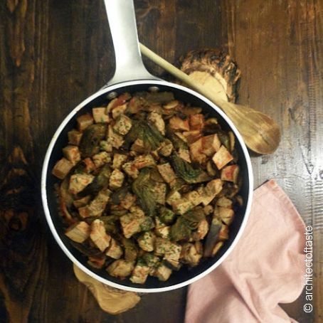 Spezzatino di vitella con carciofi e paprika